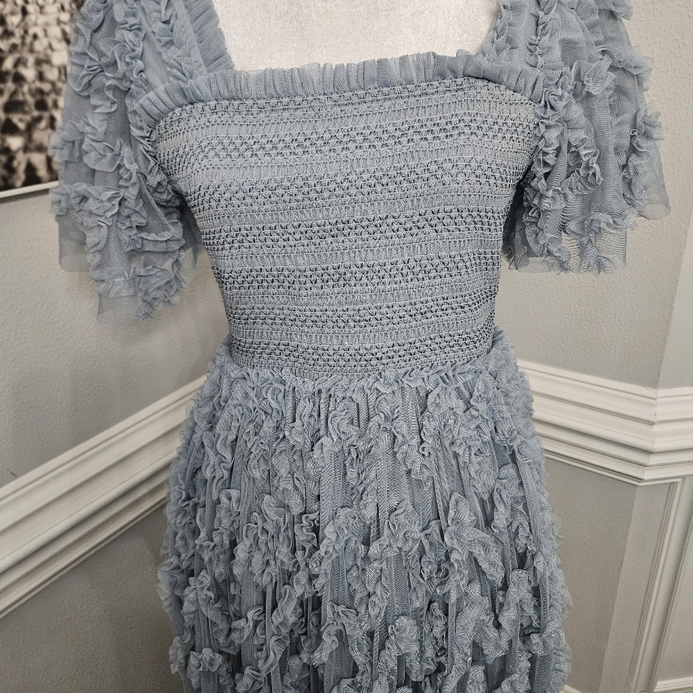 Ivy City Co Light Blue Lace Midi Dress - Picture 7 of 13
